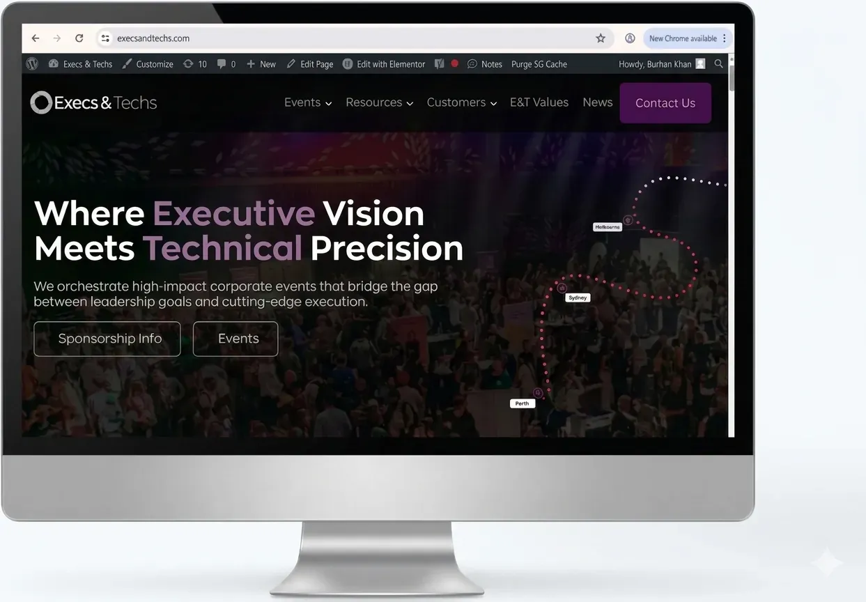 Execs & Techs eNewsletter on a desktop screen